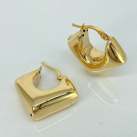 Candongas ● Lisas Rombos Oro amarillo 18k +3 / 4,15 Gr / 2,2 Cm