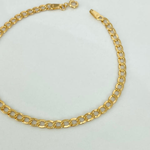 Pulso ● Cubano Oro amarillo 18k +1 / 2 Gr / 3,5 mm / 19 Cm