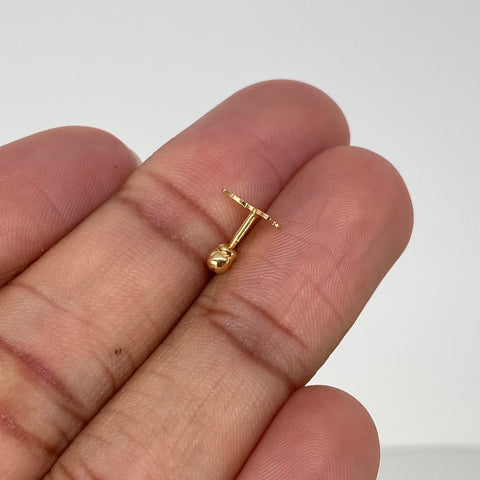 Piercing Mariposa Diamantada / Oro Amarillo 18k (Joya) / 9mm / 0,43gr / 1cm / (Oreja) †