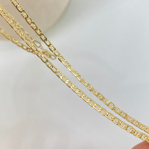 Cadena ● Escalera Plana Oro amarillo 18k 3,65 Gr / 2,2 mm / 60 Cm †