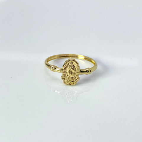 Anillo Contorno Virgen De Guadalupe Oro amarillo 18k / Talla 9 1/2 / 1,24 Gr