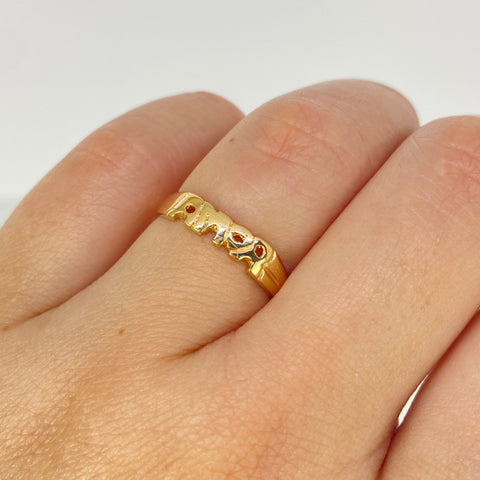 Anillo AMOR Oro amarillo 18k / Talla 6 / 1,75 Gr *