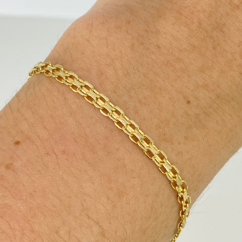 Pulso ● Chino Oro amarillo 18k +1 / 2,9 Gr / 3,1 mm / 18,8 Cm