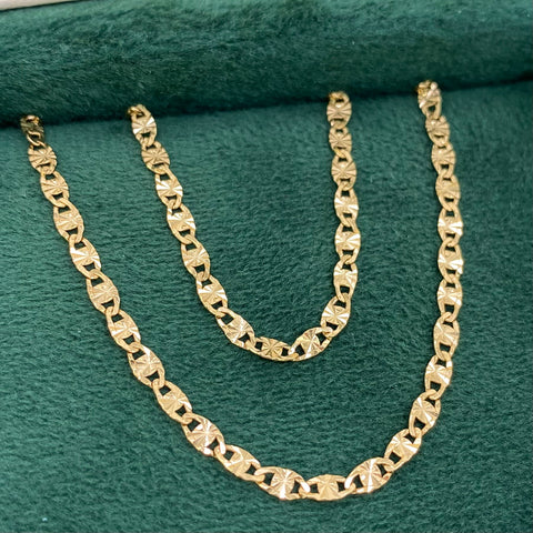 Cadena Plana Escalera Diamantada Oro amarillo 18k 5,78 Gr / 2,7 mm / 60 Cm †