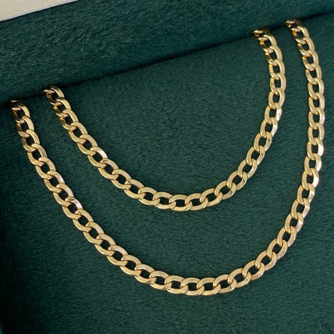 Cadena ● Cubana Oro amarillo 18k 3,18 Gr / 3 mm / 40 Cm