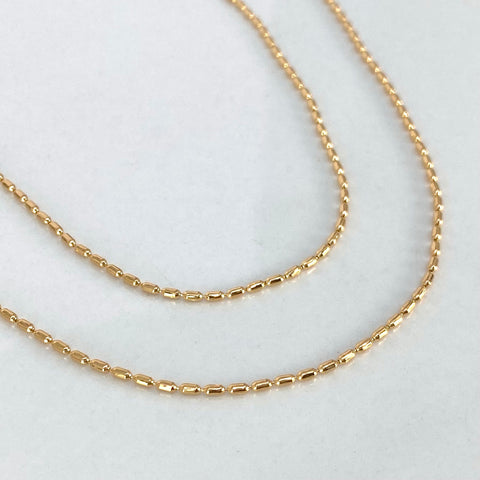 Cadena ● Barril Oro amarillo 18k +3 / 3,3 Gr / 1,1 mm / 45 Cm *