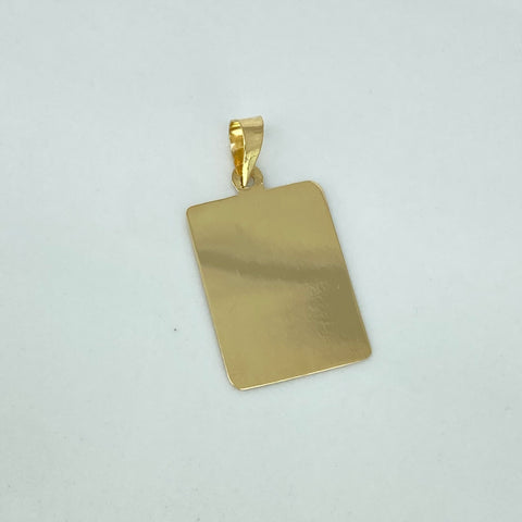 Dije Placa Rectangular Oro amarillo 18k 1,25 Gr / 2,7 Cm