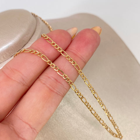 Cadena ● Tres Por Uno 3x1 Oro amarillo 18k 1,95 Gr / 2,5 mm / 45 Cm *