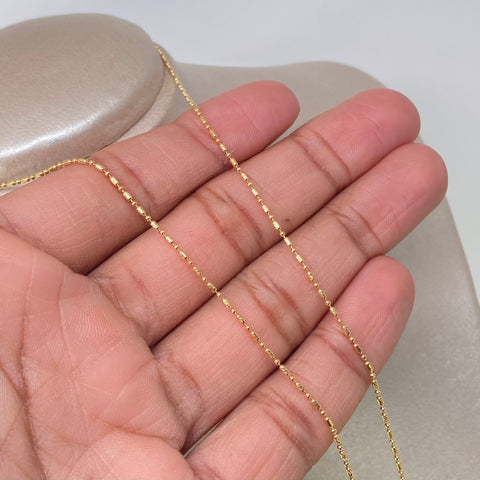 Cadena ● Palito / Bolita Diamantada Oro amarillo 18k +3 / 3,2 Gr / 1,1 mm / 45 Cm †