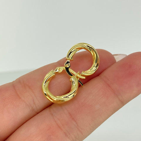 Candongas Entorchadas Oro amarillo 18k 1,3 Gr / 1,5 Cm