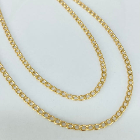 Cadena ● Cubana Oro amarillo 18k 2,65 Gr / 2,3 mm / 50 Cm *