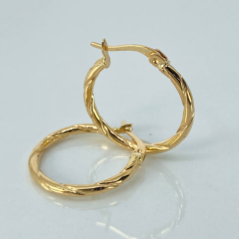 Candongas Melcochas Lineales Oro amarillo 18k 1,61 Gr / 2,1 Cm *