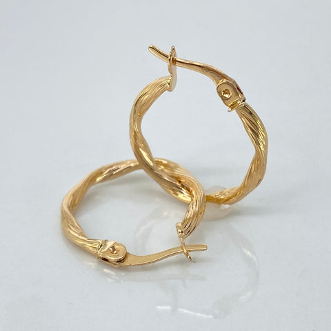 Candongas Melcochas Lineales Oro amarillo 18k 1,15 Gr / 1,9 Cm †