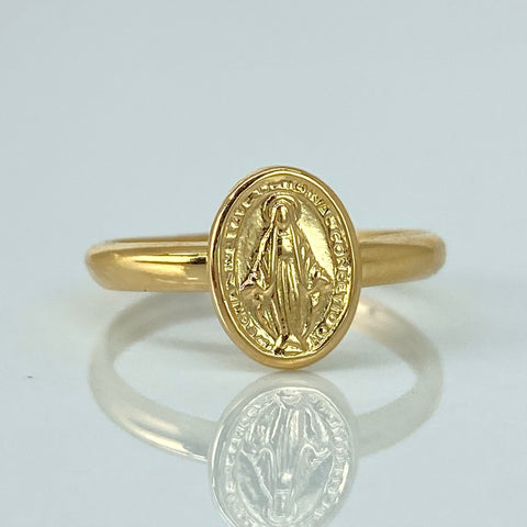 Anillo Virgen Milagrosa Oro amarillo 18k / Talla 6 1/2 / 1,08 Gr