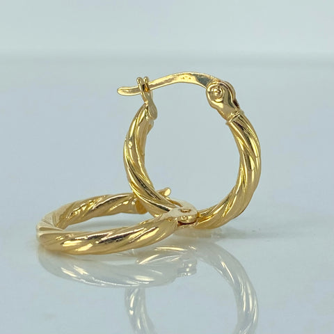 Candongas Entorchadas Oro amarillo 18k 1,22 Gr / 1,5 Cm *