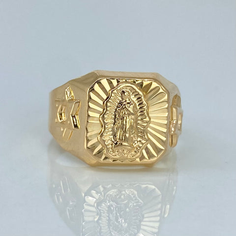 Anillo Sello Virgen Guadalupe Oro amarillo / Talla 9 1/2 / 3,05 Gr