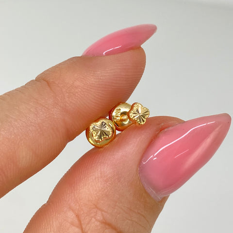 Topos Trebol Diamantado Oro amarillo 18k 0,41 Gr / 3,5 mm *
