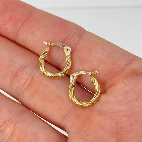 Candongas Entorchadas Oro amarillo 18k 0,9 Gr / 1,3 Cm