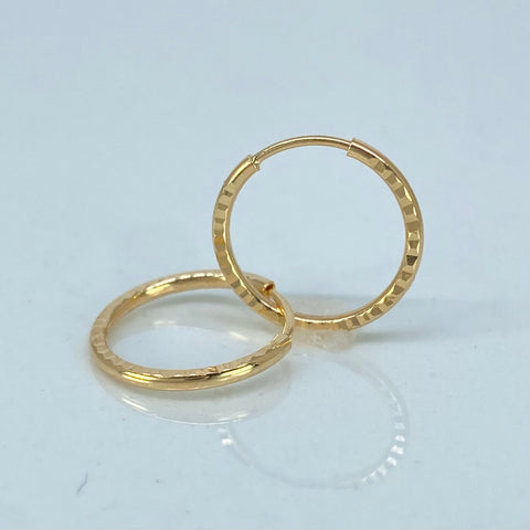 Candongas Imperdibles Diamantadas Oro amarillo 0,6 Gr / 1,2 Cm