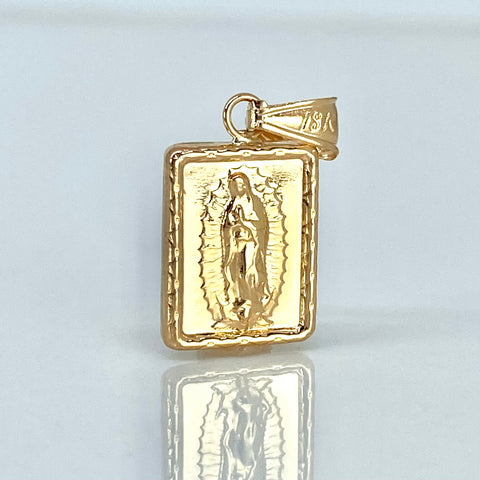 Dije Placa Rectangular Virgen Guadalupe Oro amarillo 0,95 Gr / 2,2 Cm †