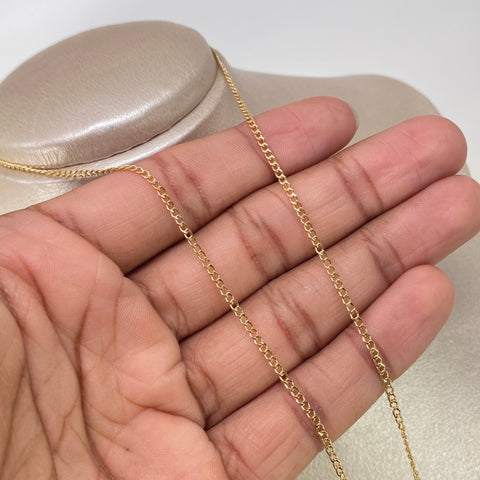 Cadena ● Cubana Oro amarillo 18k 2,15 Gr / 1,8 mm / 45 Cm †