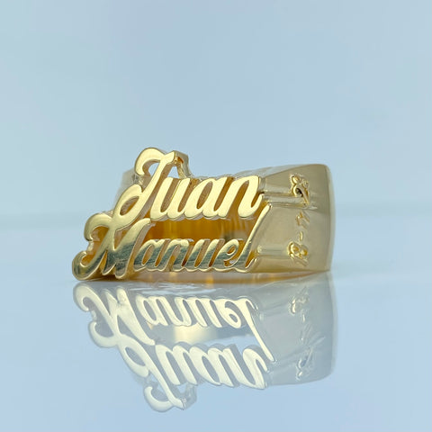 Anillo Nombre Personalizado POR FABRICACION Oro amarillo 18k / Talla 10 1/2 / 14,35 Gr *