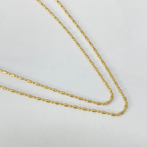 Cadena ● Palito Bolita Diamantada Oro amarillo 18k +3 / 3,25 Gr / 1,1 mm / 45 Cm