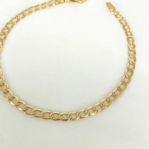 Pulso ● Cubano Oro amarillo 18k +1 / 2,3 Gr / 3,6 mm / 20 Cm †
