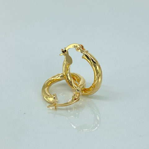Candongas Entorchadas Linea Central Oro amarillo 18k 1,6 Gr / 1,8 Cm
