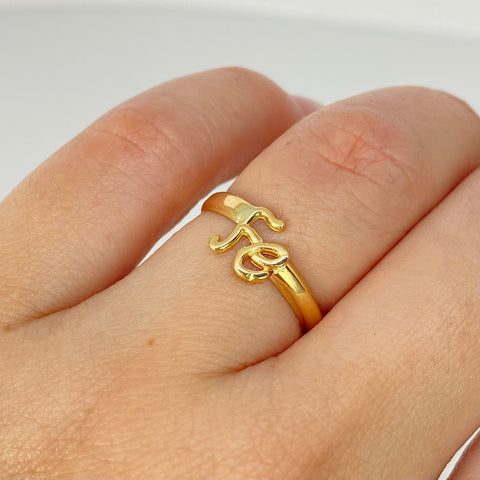 Anillo FE Oro amarillo 18k / Talla 5 1/2 / 0,8 Gr