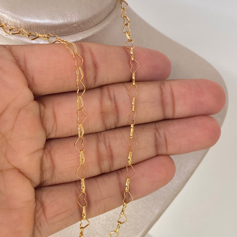 Cadena ● Corazon Seguido Oro amarillo 18k +3 / 6,55 Gr / 4 mm / 50 Cm †