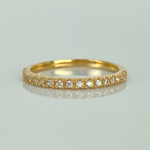 Anillo Churumbela Circones Blancos Oro amarillo 18k / Talla 7 1/4 / 1,94 Gr *