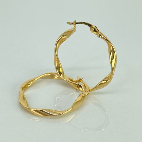 Candongas Melcochas Oro amarillo 18k 2,06 Gr / 3 Cm