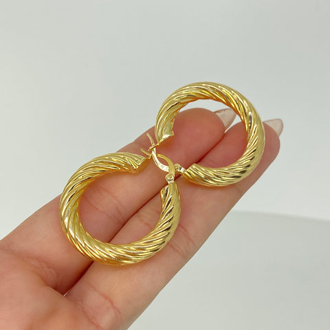 Candongas Entorchadas Oro amarillo 18k 5,25 Gr / 3,3 Cm