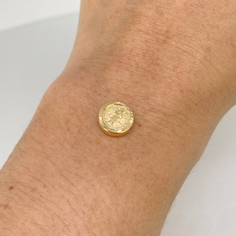 Herraje San Benito Diamantado Tambor Oro amarillo 0,54 Gr / 1 Cm *