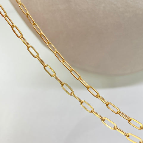 Cadena ● Cajon Oro amarillo 18k 1,5 Gr / 2,2 mm / 45 Cm †