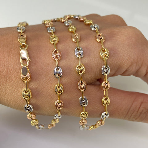Cadena GC Diamantada Tres oros 18k 12,35 Gr / 4,7 mm / 62 Cm