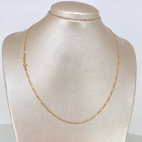 Cadena ● Tres Por Uno 3x1 Oro amarillo 18k 1,55 Gr / 2 mm / 45 Cm