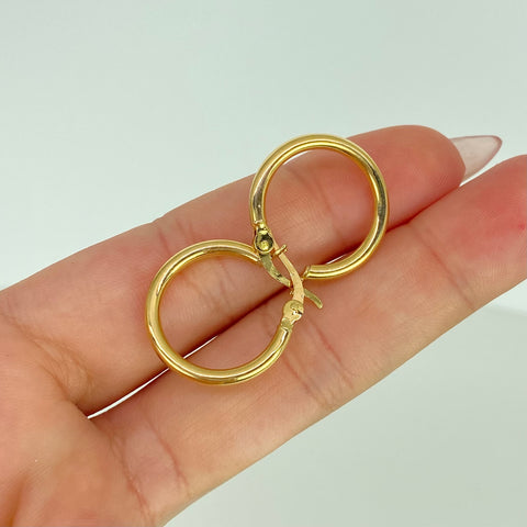 Candongas Lisas Oro amarillo 18k 1,65 Gr / 2,2 Cm