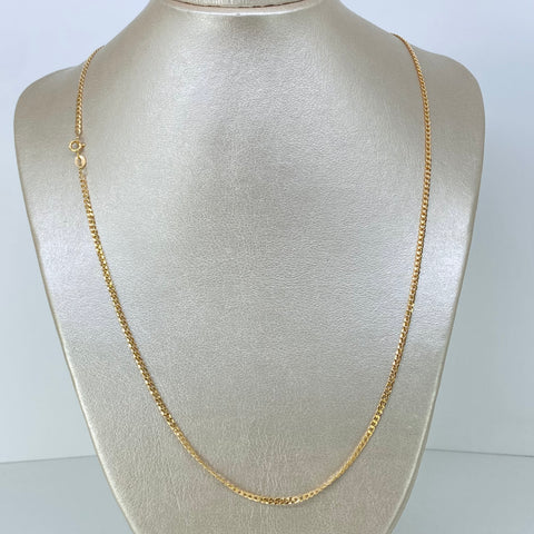 Cadena ● Cubana Oro amarillo 18k 4,05 Gr / 2,4 mm / 60 Cm *