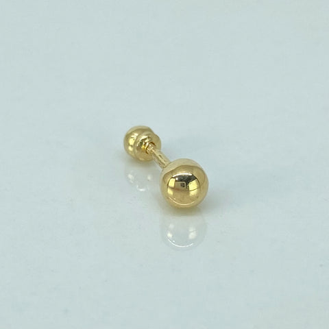 Piercing Bola Lisa 4mm / Oro Amarillo 18k (Joya) / 0,35gr / 1.3cm / (Oreja) *