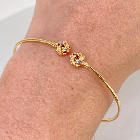 Pulso ● Aro Nudos Tres oros 18k +3 / 2,4 Gr / 17 Cm *