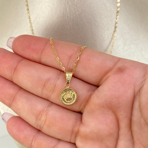 Set Cadena ● Aro Seguido + Dije Corona RX Oro amarillo 18k 1,40 Gr / 1,2 mm / 50 Cm *