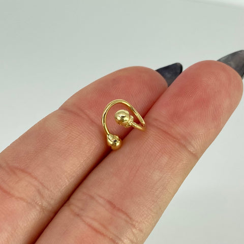 Piercing Espiral Bola  / Oro Amarillo 18k (Joya) / 0,48gr / 1.1cm / (Oreja)