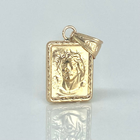 Dije Placa Rectangular Jesus Oro amarillo 0,95 Gr / 2,3 Cm *