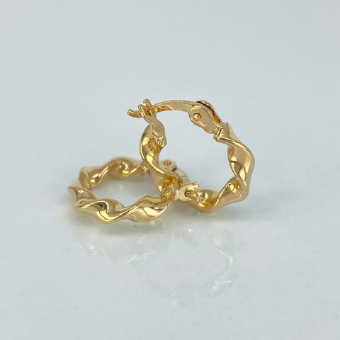 Candongas Melcochas Oro amarillo 18k 1,15 Gr / 1,6 Cm