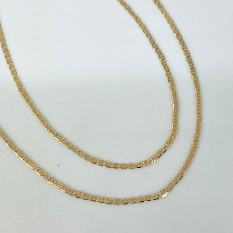 Cadena ● Escalera Plana Oro amarillo 18k 1,72 Gr / 1,3 mm / 45 Cm