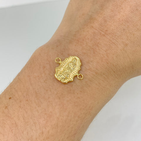 Herraje Silueta Virgen Guadalupe Oro amarillo 18k 1,08 Gr / 1,8 Cm †