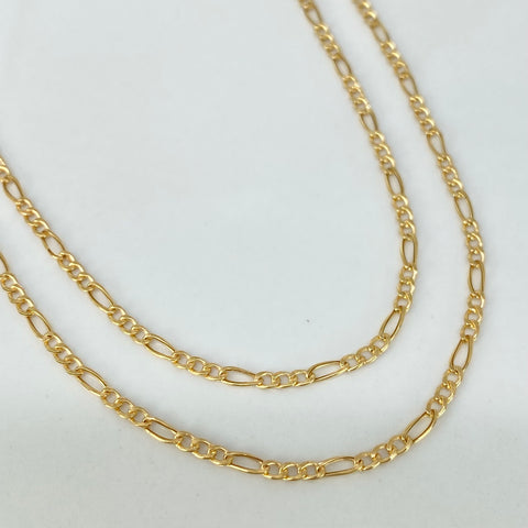 Cadena ● Tres Por Uno 3x1 Oro amarillo 18k 1,38 Gr / 1,9 mm / 45 Cm *