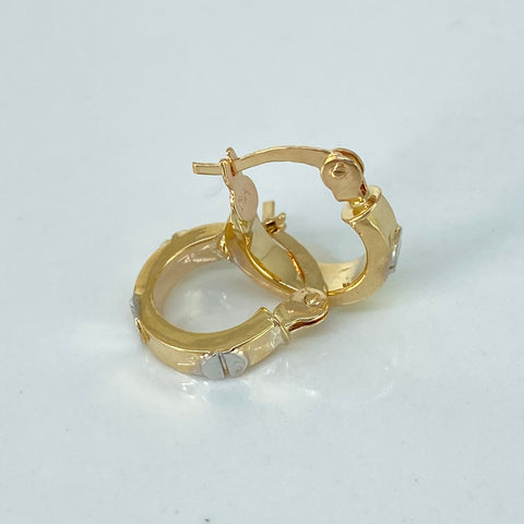 Candongas Tornillos CT Oro amarillo y Oro blanco 1,58 Gr / 1,4 Cm